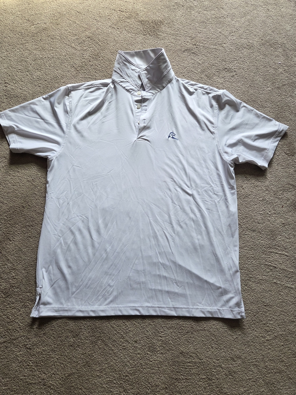 Rhoback White Men's Performance Polo with Subtle Logo